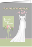 Customize Name Bridal Shower with Wedding Gown card