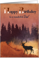Birthday For Dad Wilderness Scene with Deer Silhouette card