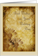 Wedding Day Wishes Vintage Daisies card