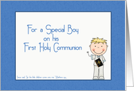Holy Communion, Boy, Blue card