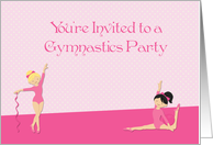 Cute Girls, Gymnastic Party Invitation card