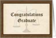 Scales of Justice, Graduate Congratulations card