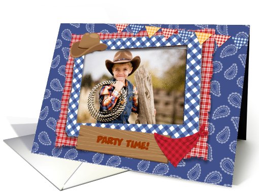 Western Themed Photo Birthday Invitation card (939352)
