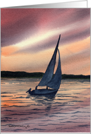 Sunset Sailboat card