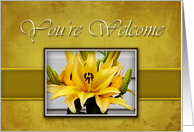 You’re Welcome, Yellow Lily on Yellow Background card
