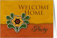 Welcome Home Party Invitation, Yellow Flower, Orange and Deep Yellow Background card
