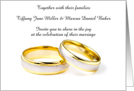 Wedding Invitation with wedding rings custom text card