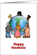 Kwanzaa Blessings African-American Africa with earth and people card