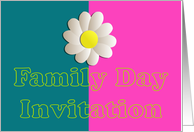 Family Day Invitation with daisy flower card