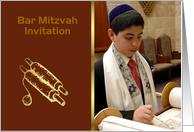 Bar Mitzvah Invitation Jewish coming of age custom card