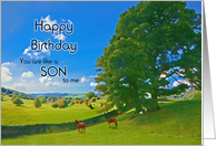 Like a Son, Birthday, Landscape Painting with Horses card