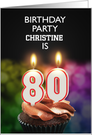 80th Birthday Party Invitation Add A Name with Candles card