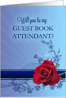 Guest Book Attendant Request with a Red Rose card