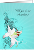 White lily Wedding Party, Attendant card