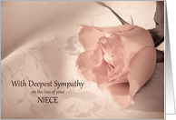 Sympathy Loss of Niece, Pink Rose card