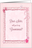 Sister, Groomsmaid Invitation Craft-Look card