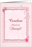 Add a name, Flowergirl invitation craft-look card