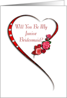Swirling heart Junior Bridesmaid invitation card