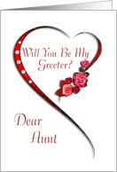 Aunt,Swirling heart Greeter invitation card