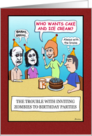 Funny birthday card: Zombies card