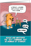 Funny Birthday, Standup Comic Dog card