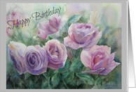 Purple Rose Birthday Card for Boss card