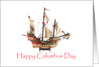Happy Columbus Day With A Spanish Galleon card