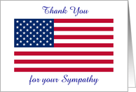 Thank You Sympathy With American Flag For Loss Of Service Person card