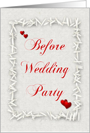 Before Wedding Party-Hearts and Rice-Elegant Background card