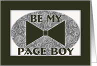 Be My-Page Boy-Black Boe Tie-Wedding Attendant Invitation card