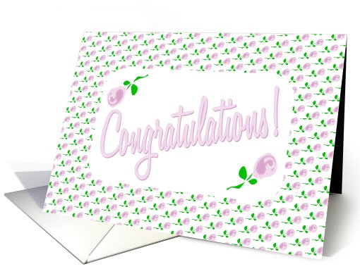 Congratulations-Delicate Pink Roses card (600804)