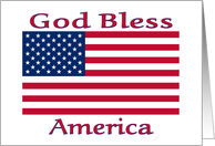 God Bless America With American Flag For Flag Day card