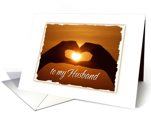 Anniversary For Husband Romantic Sunset with Heart card (644883)