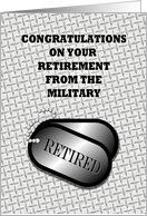 Congratulations-Retirement From The Military-Dog Tag card