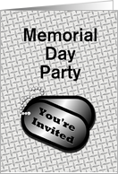 Memorial Day Party Invitation With Dog Tags-Custom Card