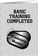 Coming Home Dog Tags-From Basic Training Announcement card