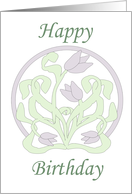 Art Nouveau Floral Birthday Card