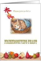 friendsgiving feast purrfect invite card