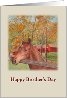 Happy Brother’s Day Equestrian & Red Barn card