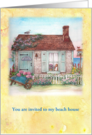 Custom Invitation Charming Beach Cottage card