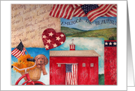 Flag Day Americana Illustration card