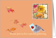 Fall party illustrated special delivery invitation card