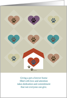 Paw prints on your heart Congratulations Pet Adoption card