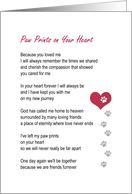 Paw Prints on Your Heart Poem card