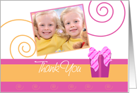 ’Cheerful Pink and Orange’ Birthday Thank You card