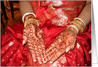 Wedding C ongratulations,Henna wedding hands card