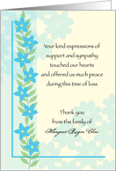 Sympathy Thank You Forget Me Not Blue Flowers Custom Text card