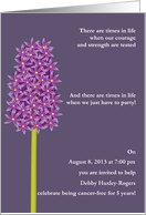 5 Years Cancer Free Wellness Party Invitation Hyacinth Custom Text card