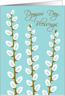 Dyngus Day Blessings Three Pussy Willows on Pale Blue card
