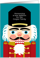 Christmas New Address Announcement Nutcracker Custom Text card